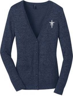 Ladies Cardigan Sweater, Navy