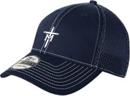 Stretch Mesh Stitch Cap, Deep Navy/White