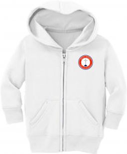 Fleece Full-Zip Hooded Sweatshirt, White