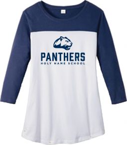 Ladies Rally 3/4-Sleeve Tee, Navy/White