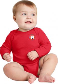 Infant Long Sleeve Baby Rib Bodysuit, Red