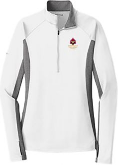 Ladies Sport-Wick 1/2-Zip Pullover, White/ Charcoal Grey Heather