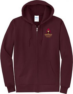 Youth/Adult Fleece Full-Zip Hooded Sweatshirt, Maroon