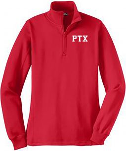 Sport-Tek Ladies 1/4-Zip Sweatshirt, Red