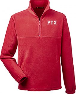 Harriton Adult 1/4 Fleece Pullover, Red