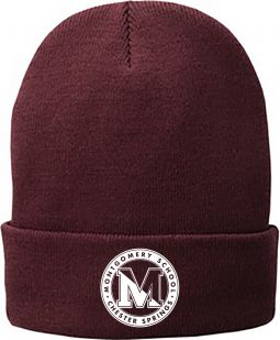 Fleece-Lined Knit Cap, Maroon