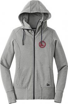 Ladies New Era Fleece Full-Zip Hoodie, Shadow Grey Heather