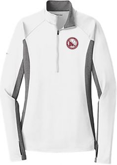 Ladies Sport-Wick 1/2-Zip Pullover, White/ Charcoal Grey Heather