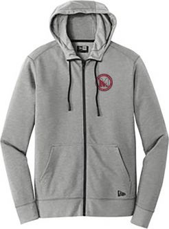 Mens New Era Fleece Full-Zip Hoodie, Shadow Grey Heather