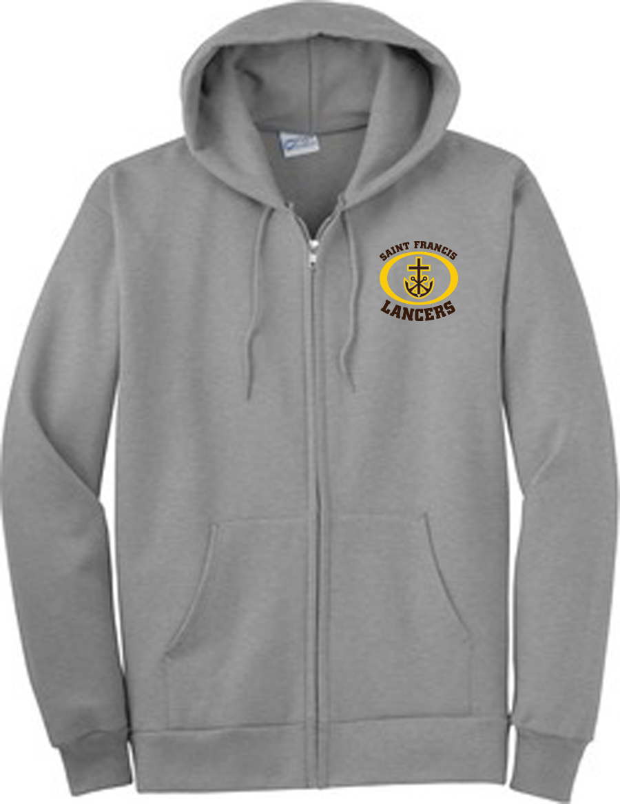 Download Adult Full-Zip Fleece Hooded Sweatshirt, Athletic Heather ...