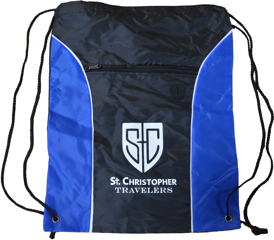 Drawstring Cinch Backpack, Royal/Black: sportpacks.com