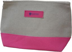 Pencil/Cosmetic Bag, Natural/Pink